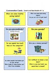 Conversation Cards  Good and Bad Habits   2 of 2