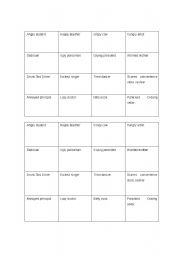 English worksheet: Oral Charades Game template