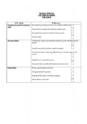 English worksheet: ATL SKILLS 