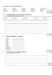 English worksheet: ed words