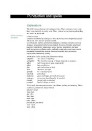 English worksheet: punctuation and spelling