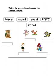 English worksheet: feelings work sheet