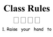 English worksheet: class rules