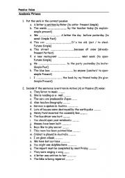 English worksheet: passive