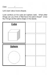 English worksheet: 3D shapes