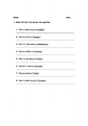 English worksheet: present continous