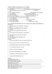 English Worksheet: ing forms, passive, reported speech