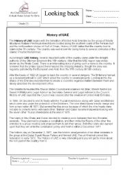 English Worksheet: Looking back-History of UAE