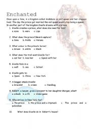 English Worksheet: enchanted