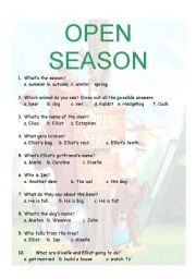 English Worksheet: Open season