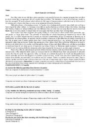 English Worksheet: mock exam for Bac students(Morocco)