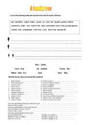 English Worksheet: A family tree