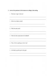 English worksheet: Patricias Story