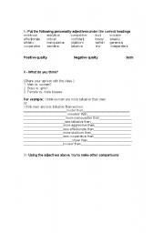 English Worksheet: Adjectives 