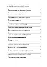 English worksheet: Give the question