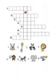 English Worksheet: crossword with animals