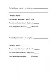 English worksheet: holiday weather