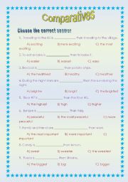 English worksheet: Comparatives