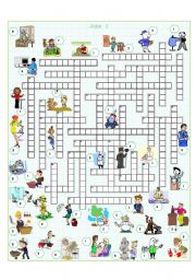 English Worksheet: Jobs crossword 3