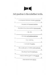 English worksheet: ASK ME