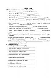 English Worksheet: passive