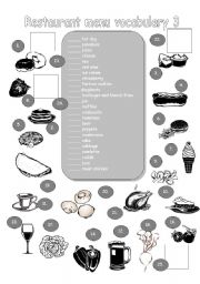 English Worksheet: restaurant menu vocabulary 3