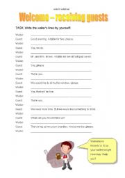 English Worksheet: RECEIVING GUESTS