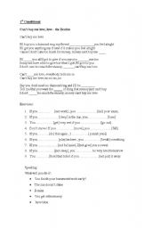 English Worksheet: 1st Conditional song project. The Beatles You cant buy my love