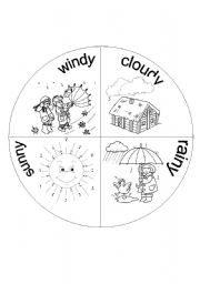 English Worksheet: weather wheel part 2 of 2