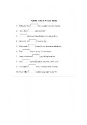 English Worksheet: present simple