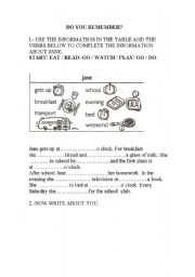 English worksheet: present simple