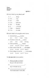 English Worksheet: Worksheet about 