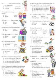 English Worksheet: revision for 8th grade part 2