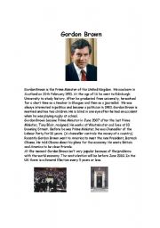 British Politics - Gordon Brown Lesson - 6 pages