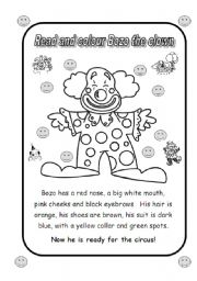 English Worksheet: Bozo has a red nose