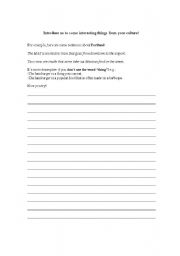 English Worksheet: Introduce cultural facts with adjective clauses