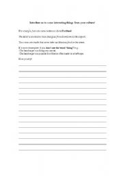 English worksheet: Introduce cultural facts with adjective clauses