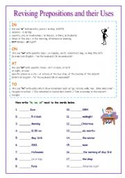 Revising Prepositions and their Uses - Short Description included.