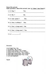 English Worksheet: Guess this animal