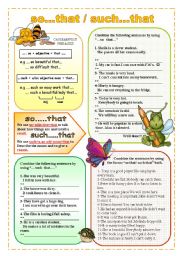 English Worksheet: so that/ such that