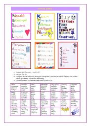 English Worksheet: Writing a name poem