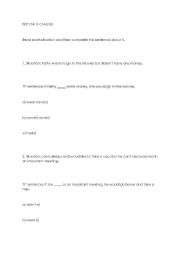 English worksheet: conditionals test