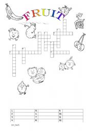 English Worksheet: FRUIT crossword