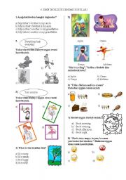 English Worksheet: A revision test for the 6th grade students