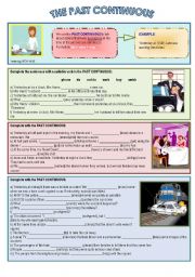 English Worksheet: Past Continuous