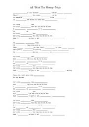 English Worksheet: Song- All bout the money by Meja