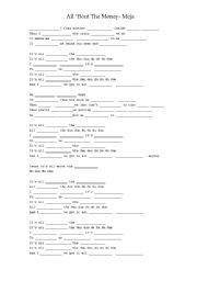 English worksheet: Song- All bout the money by Meja