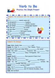 English Worksheet: Verb to Be- Practice