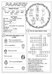 English Worksheet: Family