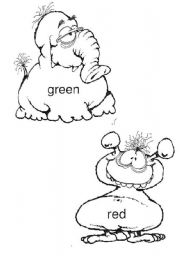 English Worksheet: colour monsters